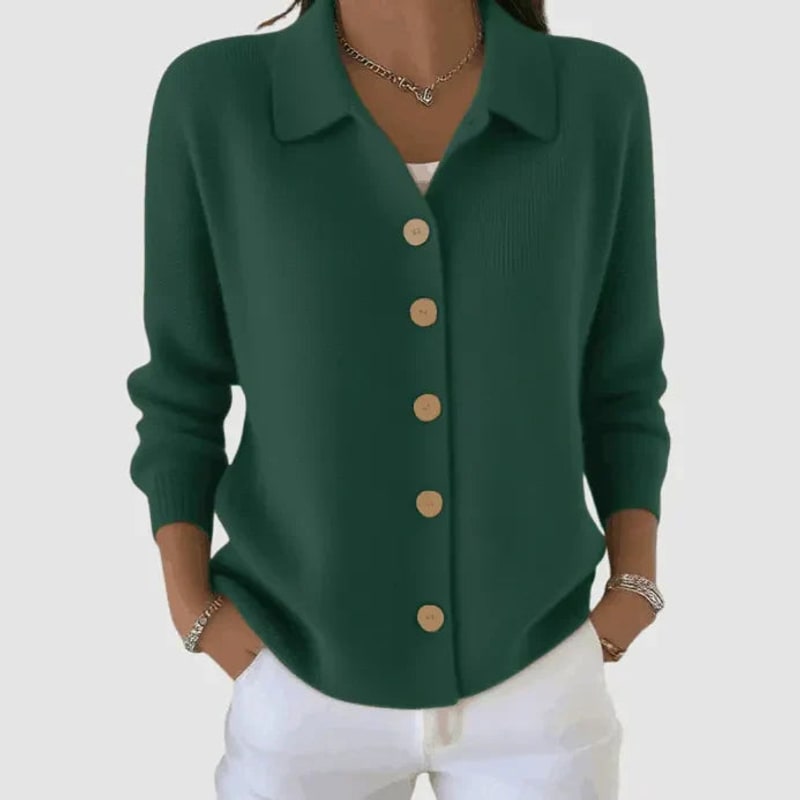 Cardigan Sweater, Collared Button Front Knit for Women 8