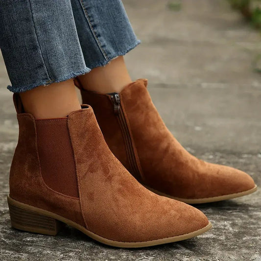 Chelsea Boots, Premium Faux Suede Women's Winter Boots 2