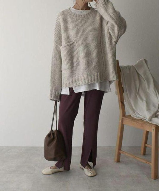 Chunky Knit Jumper, Crew Neck Jumper for Women 2