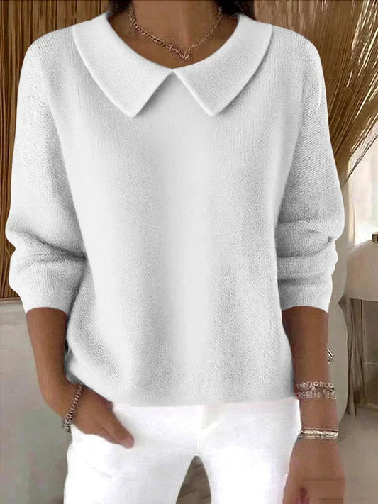Fine Knit Jumper with Peter Pan Collar and Dropped Shoulder 2
