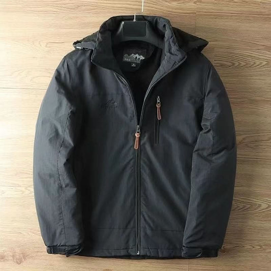 Men's Fleece Lined Winter Jacket with Detachable Hood 2