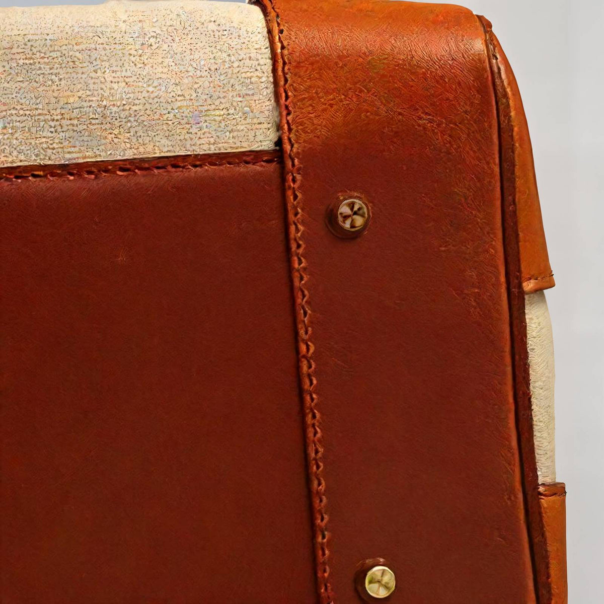 Women's Leather Trim Canvas Weekend Bag with Top Handles 3
