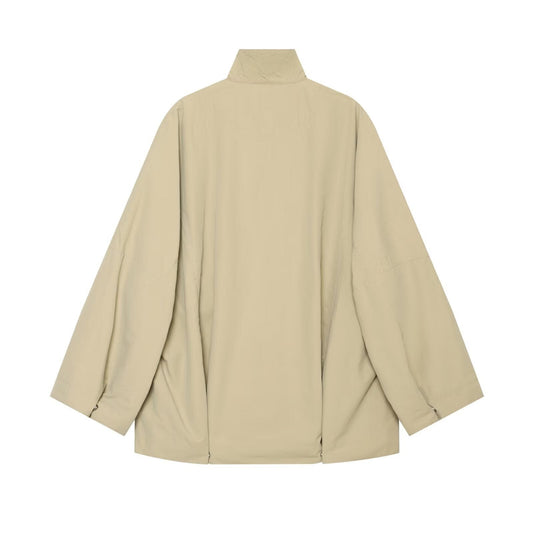 Oversized Cape Rain Jacket for Women with Stand Collar 2