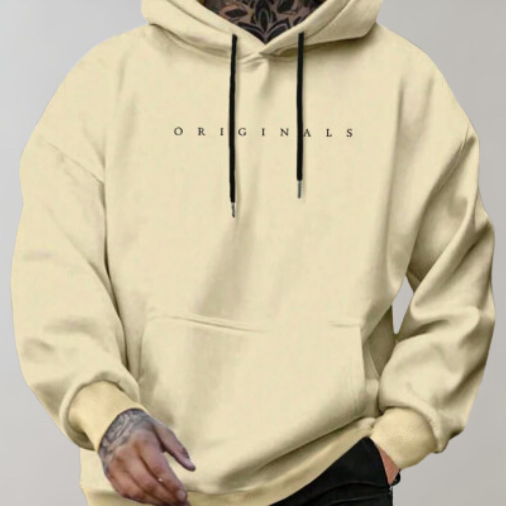 Men's Relaxed Oversized Hoodie with Minimal Chest Print 3