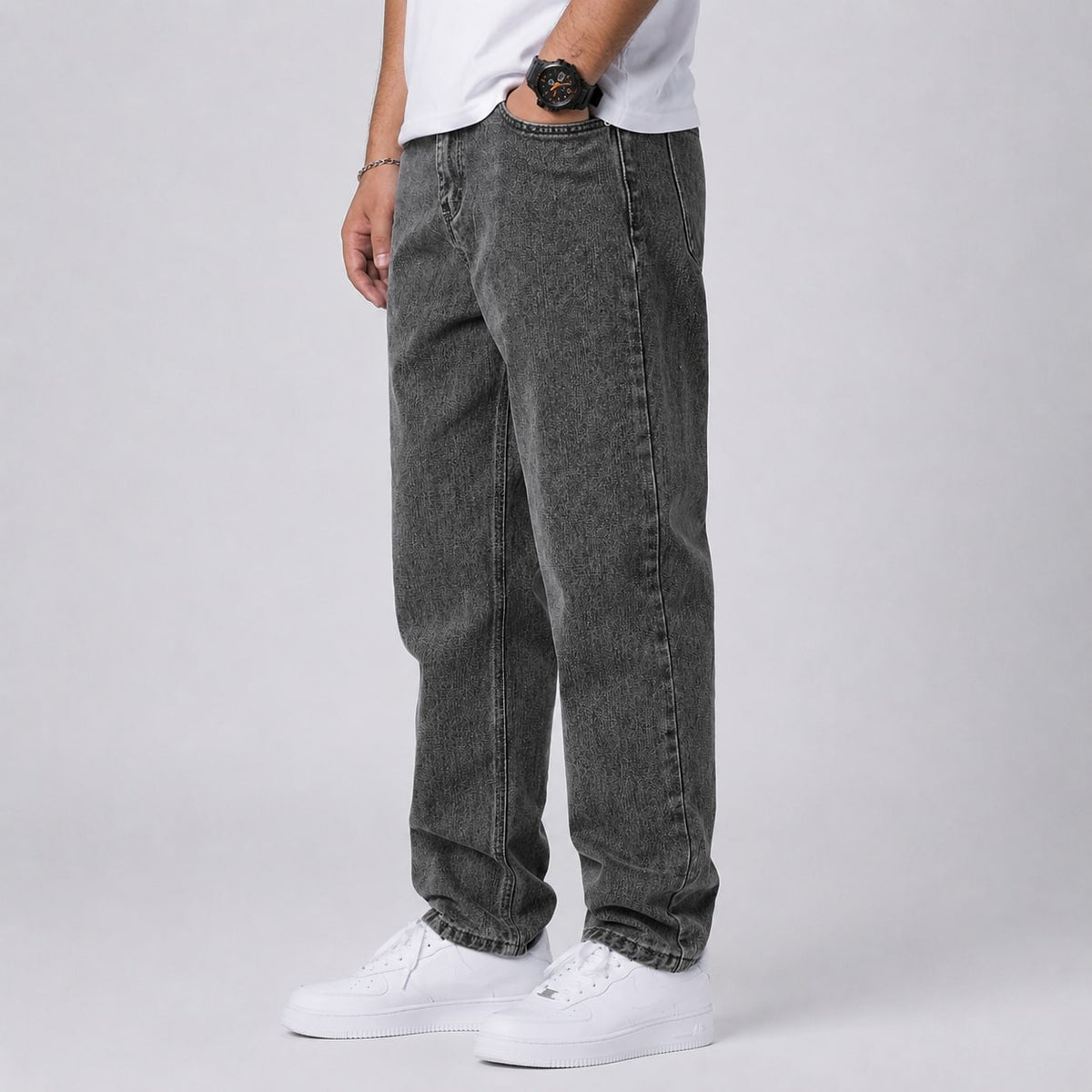 Wide Leg Jeans for Men, Relaxed Loose Fit Straight Denim 9