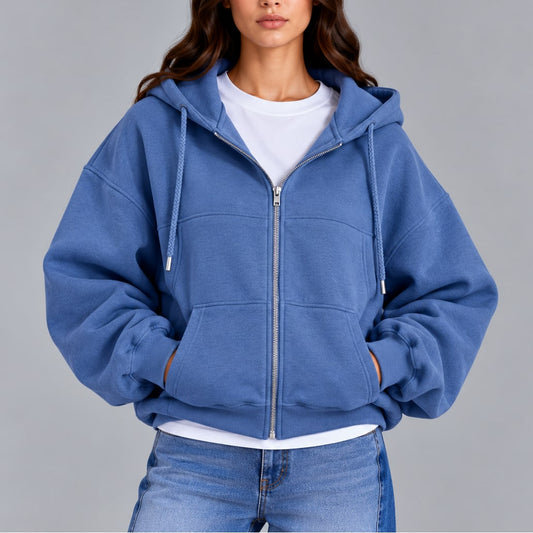 Zip Up Hoodie Oversized Relaxed Fit Hooded Sweatshirt 2