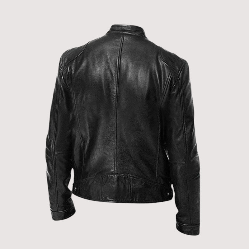 Classic biker leather jacket, additional view