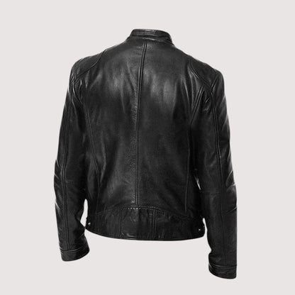 Classic biker leather jacket, additional view