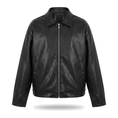 Oversized Leather Bomber Jacket
