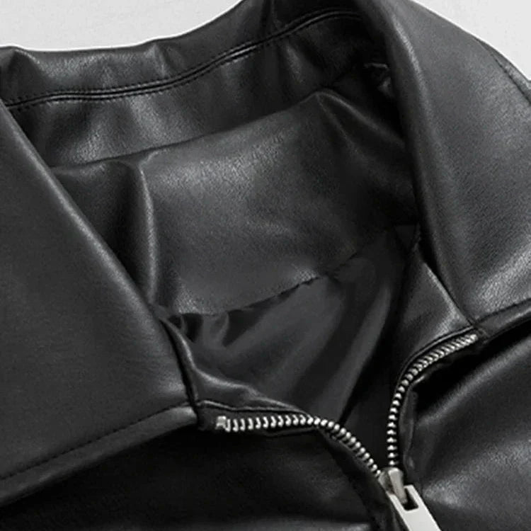 Oversized leather bomber jacket, additional view