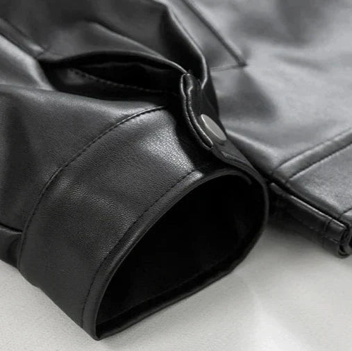 Oversized leather bomber jacket, additional view