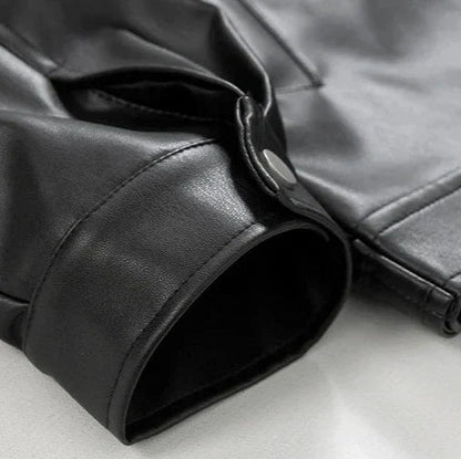 Oversized leather bomber jacket, additional view