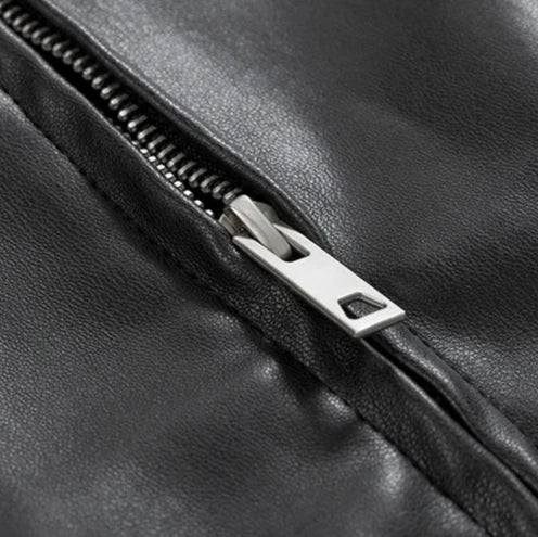 Oversized leather bomber jacket, additional view
