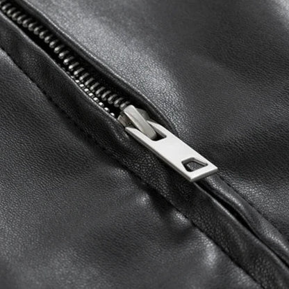 Oversized leather bomber jacket, additional view
