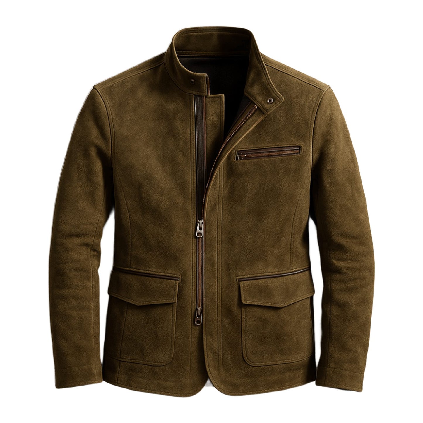 Suede Zip-Through Jacket