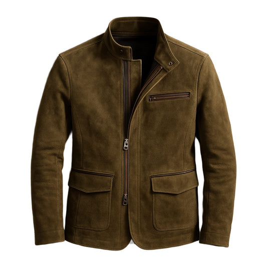 Suede Zip-Through Jacket