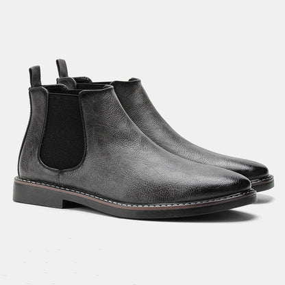 Ankle Boots for Men, Faux Leather Chelsea Boots, Slip-On Fit 3