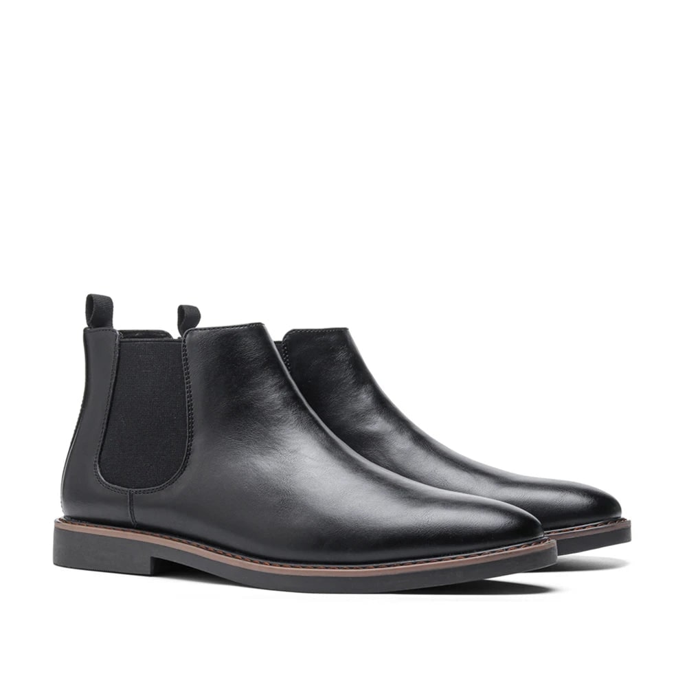 Ankle Boots for Men, Faux Leather Chelsea Boots, Slip-On Fit 5