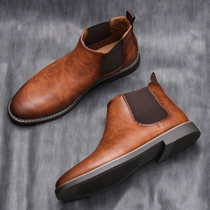 Ankle Boots for Men, Faux Leather Chelsea Boots, Slip-On Fit 6