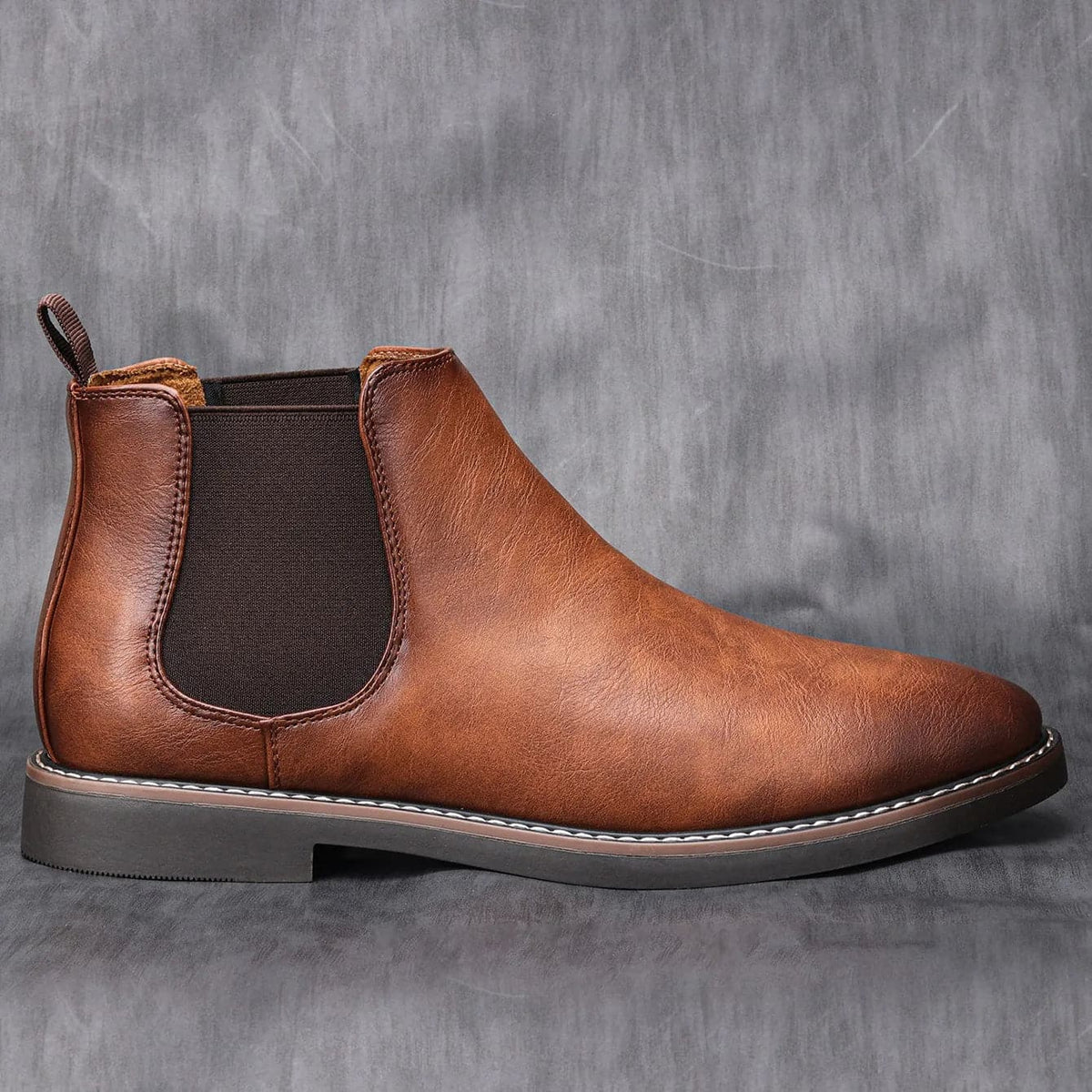 Ankle Boots for Men, Faux Leather Chelsea Boots, Slip-On Fit 7