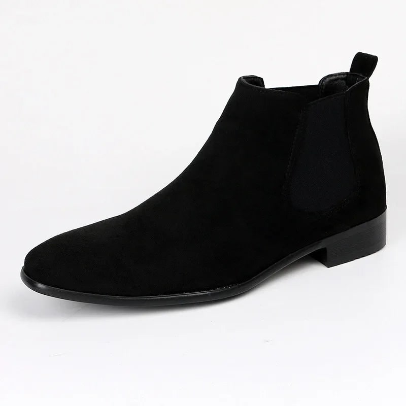 Ankle Chelsea Boots for Men, Suede Look Pointed Toe Boots 2