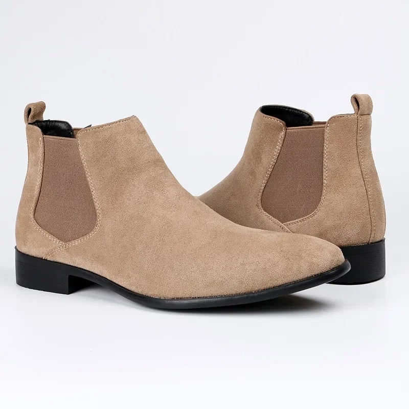 Ankle Chelsea Boots for Men, Suede Look Pointed Toe Boots 4