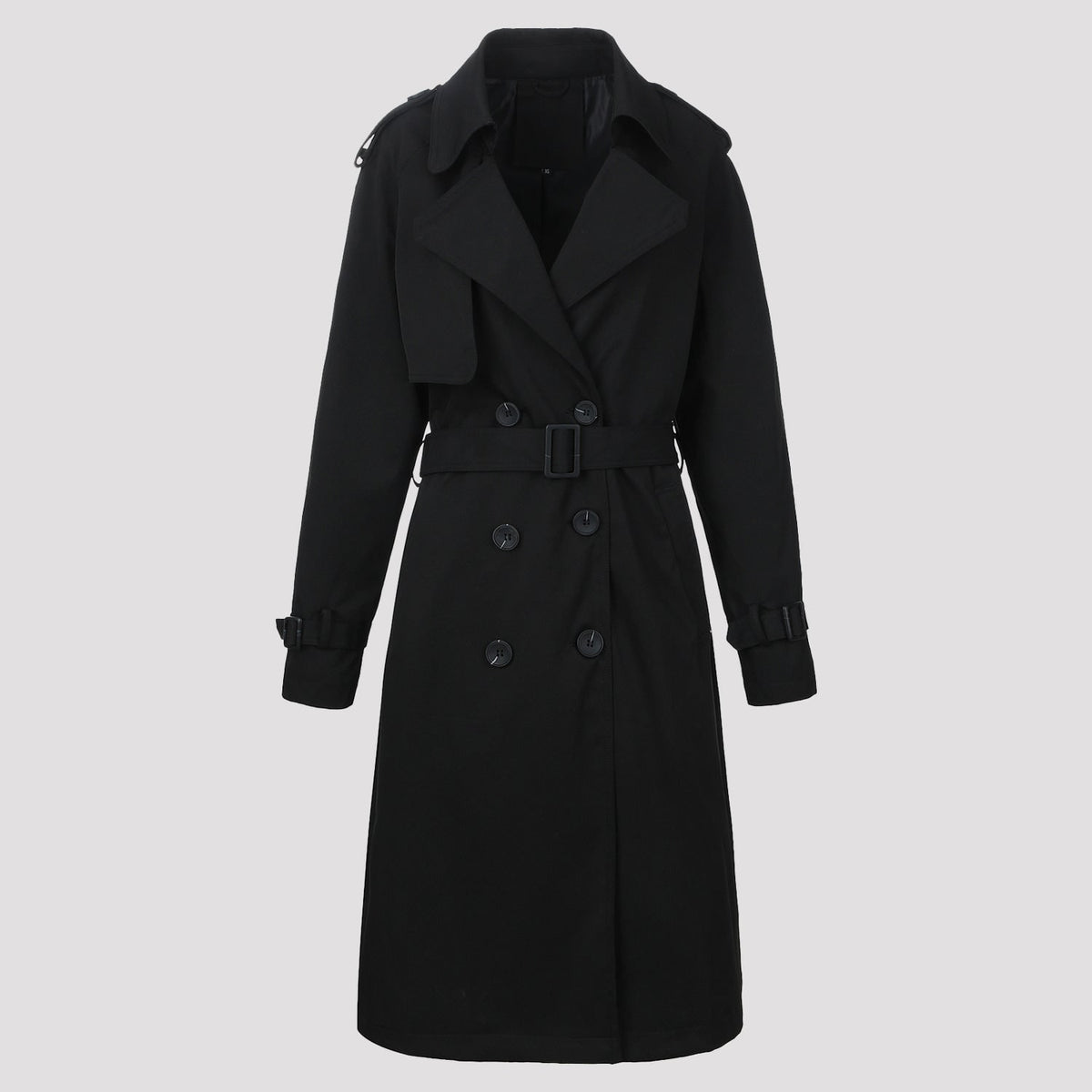Long Coat for Women, Belted Double Breasted Trenchcoat 5