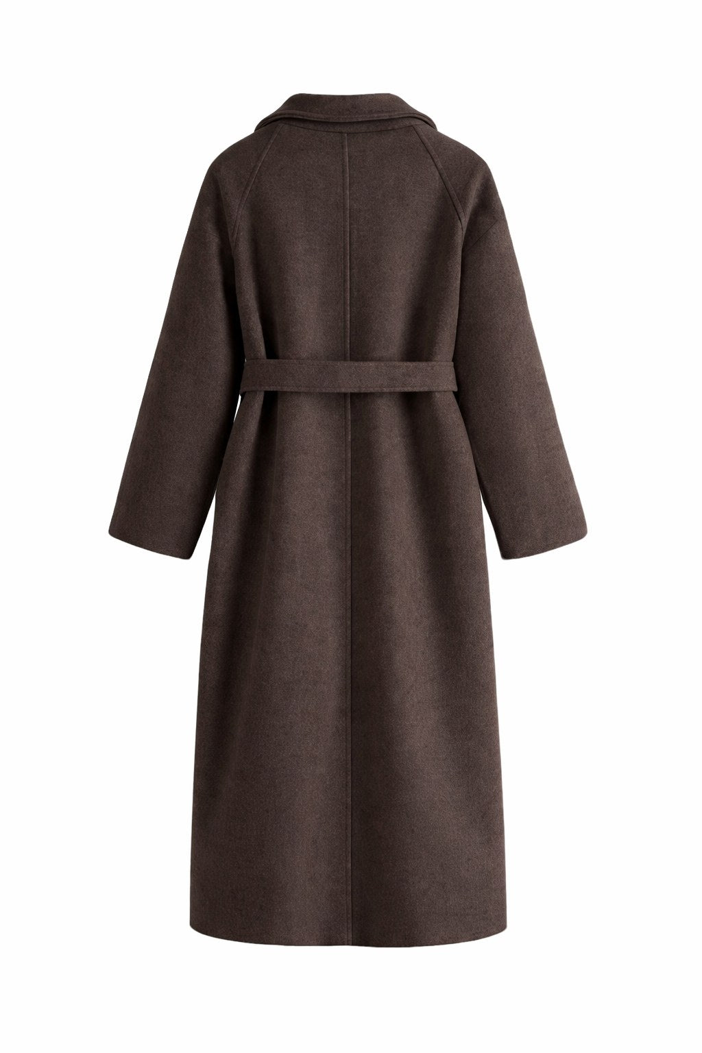 Women's Belted Long Coat with Lapel Collar and Side Pockets 6