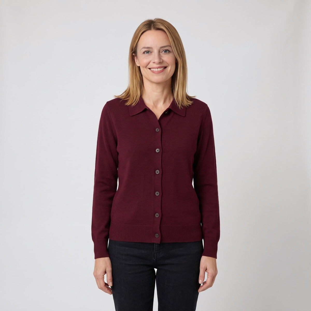 Cardigan Sweater, Collared Button Front Knit for Women 1
