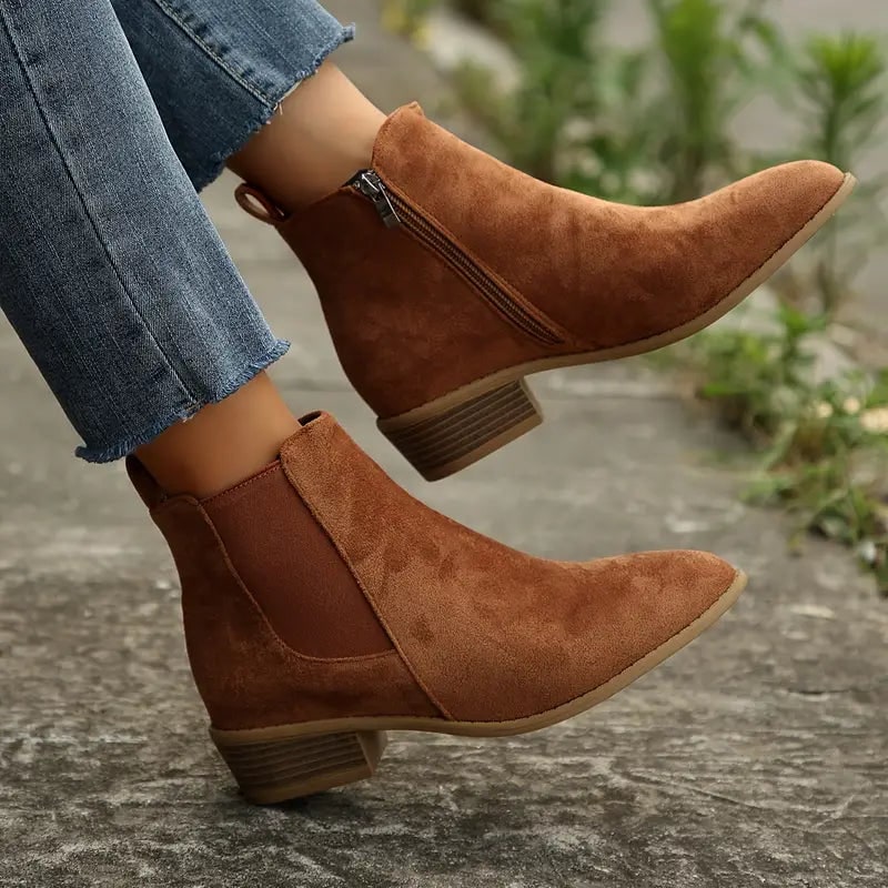 Chelsea Boots, Premium Faux Suede Women's Winter Boots 1