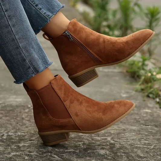 Chelsea Boots, Premium Faux Suede Women's Winter Boots 1