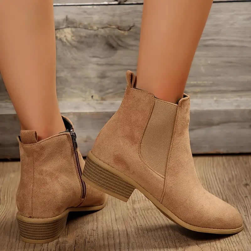 Chelsea Boots, Premium Faux Suede Women's Winter Boots 3