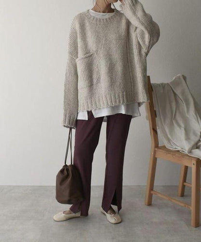 Chunky Knit Jumper, Crew Neck Jumper for Women 2