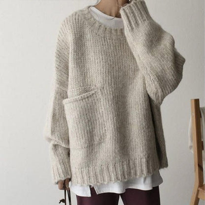 Chunky Knit Jumper, Crew Neck Jumper for Women 3