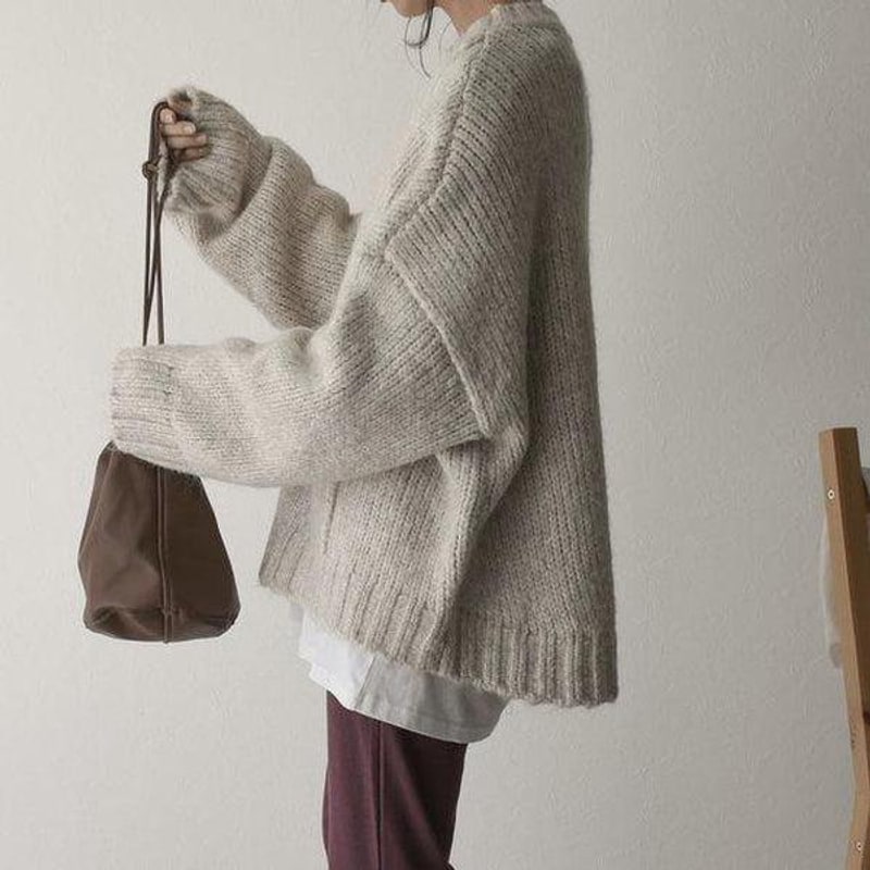 Chunky Knit Jumper, Crew Neck Jumper for Women 5