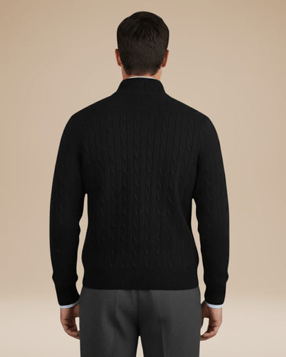 Cable Knit Half Zip Jumper for Men with Zip Collar 6