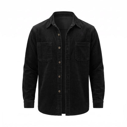 Men's Corduroy Overshirt with Lapel Collar and Chest Pockets 1