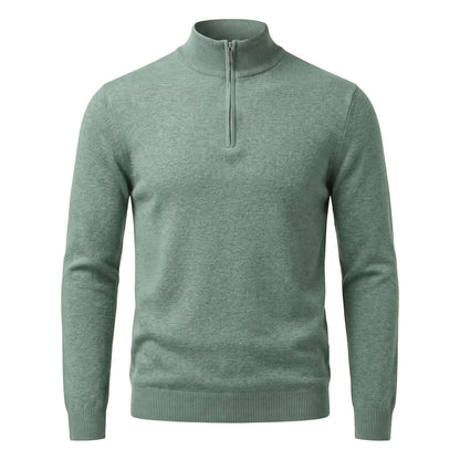 Men's Classic Half Zip Jumper with Stand Collar, Six Colours 1