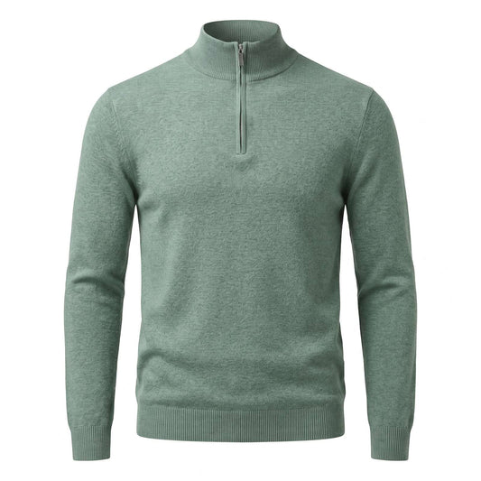 Men's Classic Half Zip Jumper with Stand Collar, Six Colours 1