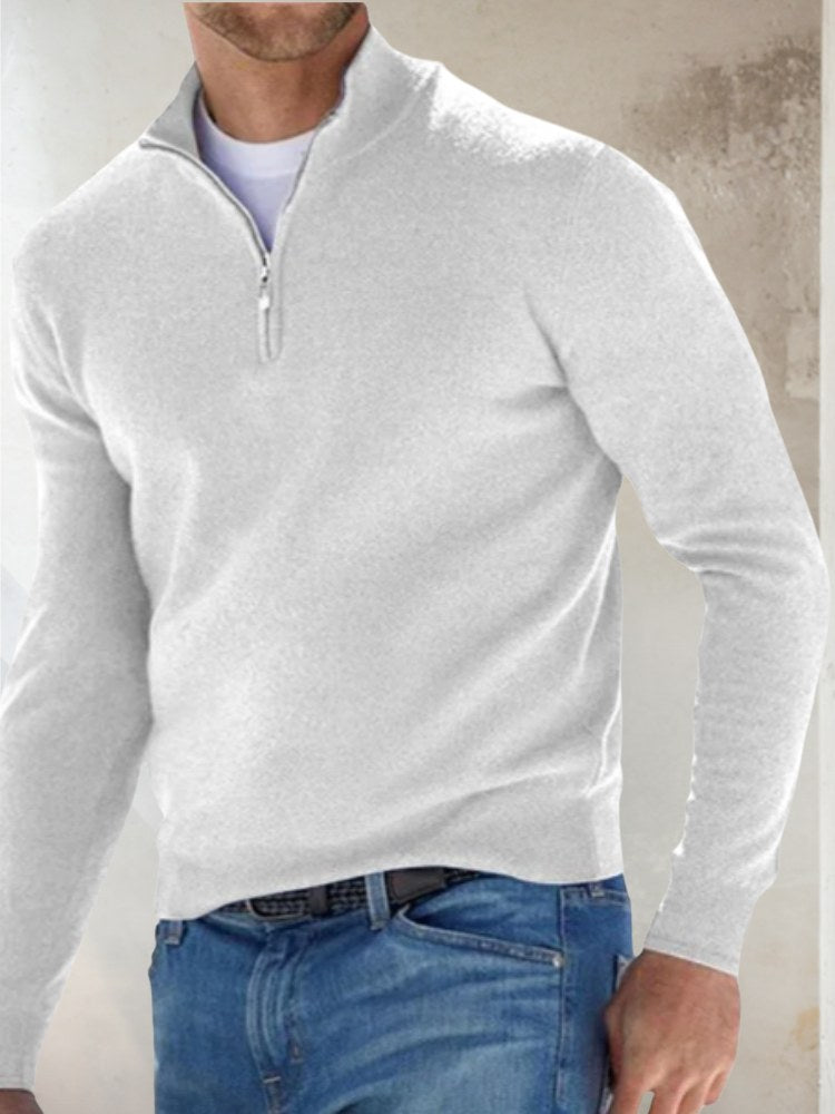 Men's Classic Half Zip Jumper with Stand Collar, Six Colours 6