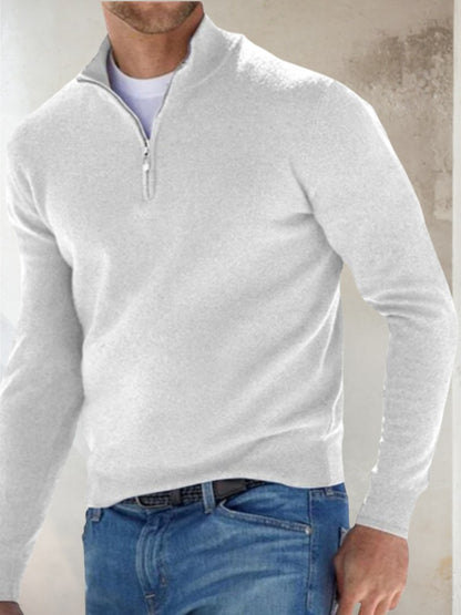 Men's Classic Half Zip Jumper with Stand Collar, Six Colours 6