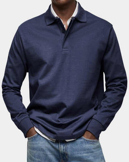 Long Sleeve Polo Shirt Men's Classic Regular Fit Polo 2