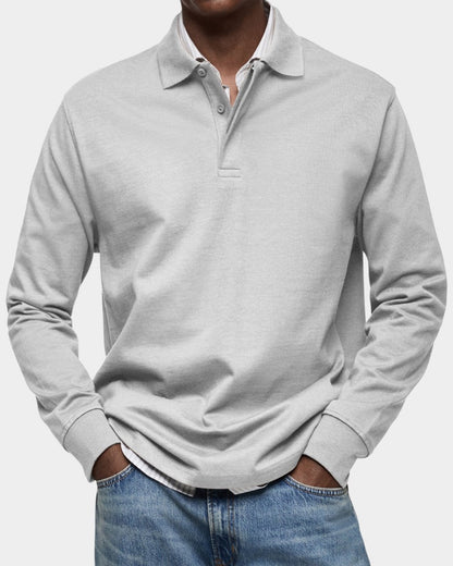 Long Sleeve Polo Shirt Men's Classic Regular Fit Polo 4