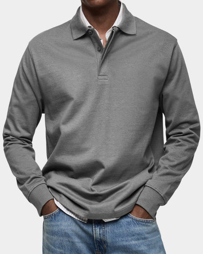 Long Sleeve Polo Shirt Men's Classic Regular Fit Polo 5