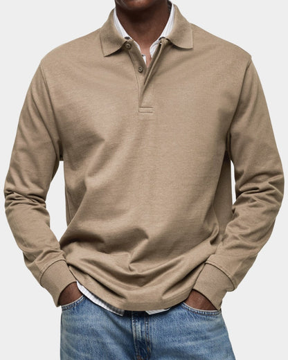 Long Sleeve Polo Shirt Men's Classic Regular Fit Polo 7