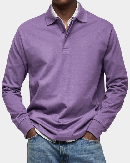 Long Sleeve Polo Shirt Men's Classic Regular Fit Polo 8