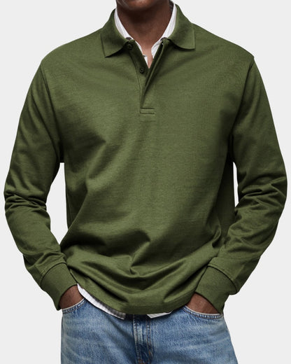Long Sleeve Polo Shirt Men's Classic Regular Fit Polo 9