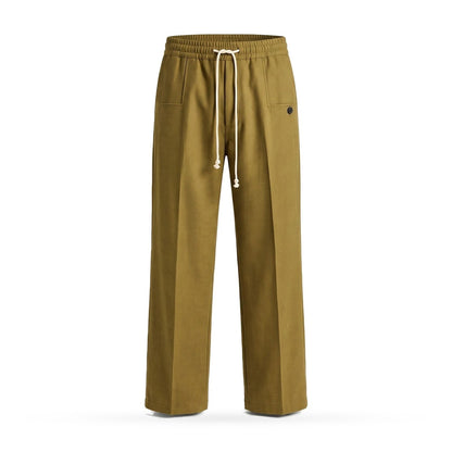 Wide Leg Trousers for Men, Classic Drawstring Trousers 1