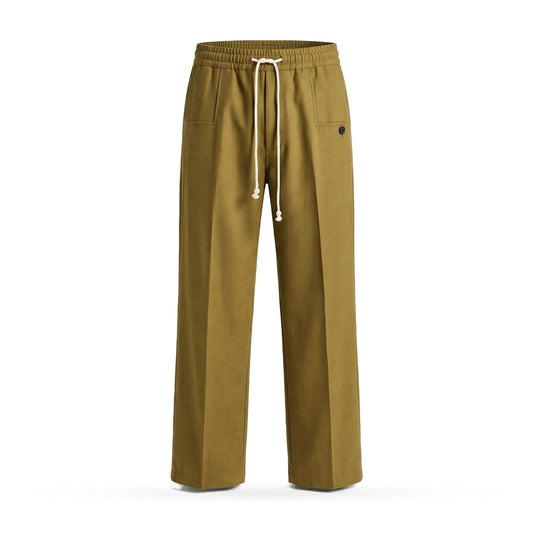 Wide Leg Trousers for Men, Classic Drawstring Trousers 1