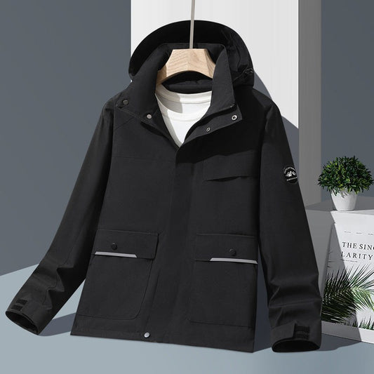 Colour Block Technical Rain Jacket for Women with Hood 2